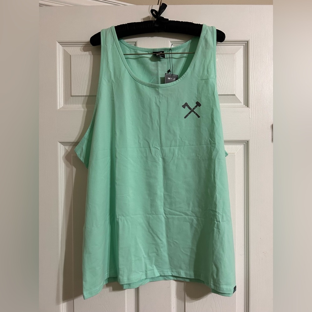 NWT All American Roughneck cut off tank top Mint Light Green lifting 2XL gym
